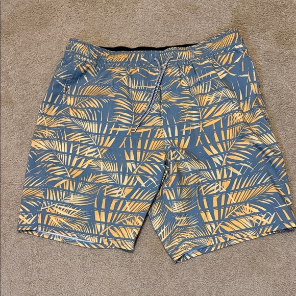 Hang Ten Tropical Blue and Gold Board Shorts - Picture 1 of 8
